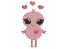 Stickmuster - Tweet Love Herzendes Vögelchen